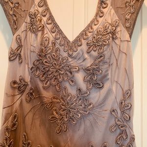 Platinum sequin Wedding Dress with side zipper